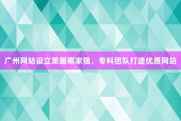 广州网站设立策画哪家强，专科团队打造优质网站